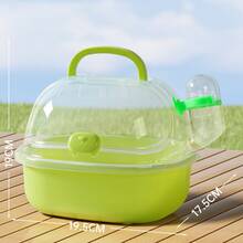 Portable Transparent Hamster Transport Cage With Water Bottle - Breathable Travel Carrier For Small Pets, Suitable For Gerbils And Mice, Durable PP Material, Latch Closure System