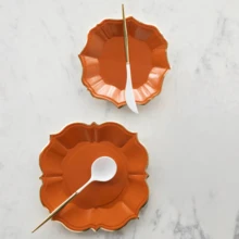 10/30/50 Stücke Pack 7" 9" 10" gemischte und passende Einweg-Pappteller, elegante orange Pappteller, Einweg-Teller für Eid, Erntedankfest, Halloween, Ernte, Ostern, Hochzeit und Geburtstag