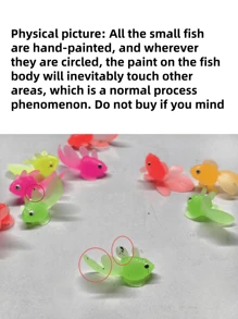 20/10 piezas Peces de goma suaves de colores surtidos, peces ornamentales flotantes, artículos esenciales de playa, accesorios de playa, flotador de piscina