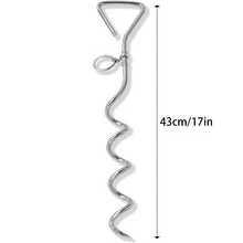 1 件耐用银色螺旋锚桩，用于户外拴狗，适用于所有绳索和牵引绳，户外露营、庭院绑扎，防锈，易于安装