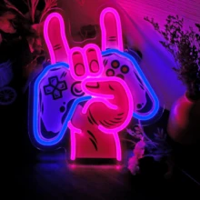 Néons pour zone de jeu, enseigne au néon LED de jeu, décoration murale, néons de jeu électronique, lampe au néon pour salle de jeu alimentée par USB, décoration de fête de jeu, chambre à coucher, repaire d'homme, cadeau pour garçons - Multicolore - Voir 12