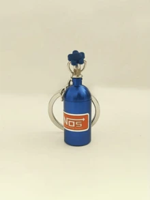 1pc Car Keychain, Nos Nitrous Oxide Bottle Shaped Keychain - Blue - View 4