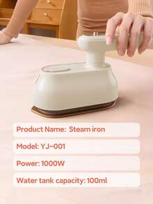 OBOVAY 1 Dampfbügeleisen, Hängebügeleisen, Elektrischer Bügeleisen, 2-in-1 tragbares Mini-Dampfbügeleisen, 1000W Hochleistung, entfernt Falten in Stoffen schnell, unterstützt Trocken- und Nassbügeln, Flachaufhängungs-Bügeln, 180° klappbarer Griff, 100ml Wassertankkapazität, 15 Sekunden schnelles Vorheizen, Ein-Klick-Dampfausstoß, geeignet für Zuhause und unterwegs - EU E-Typ Stecker (220-240V) - Übersicht 11