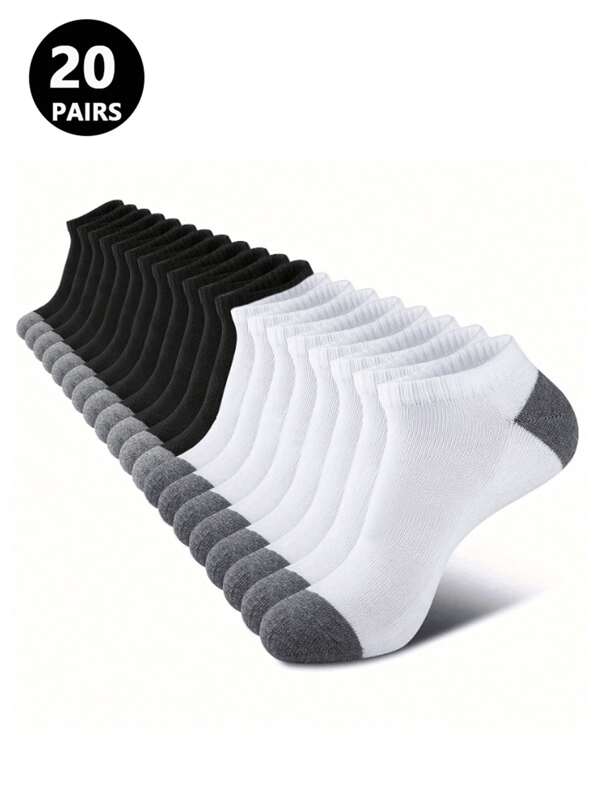 1/10/20 Pairs Men's Shock Absorbing Ankle Socks, Low-Cut Comfortable Breathable Casual Socks For Sports, Leisure, Commuting, Daily Wear