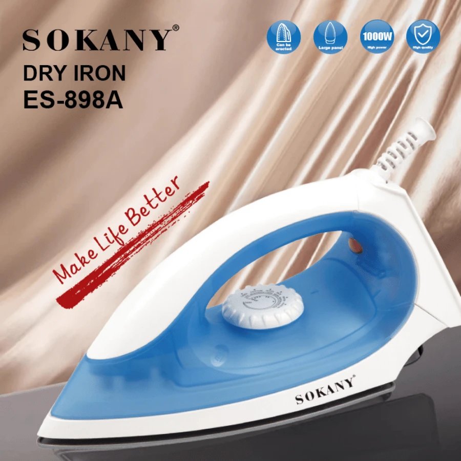 Plancha eléctrica doméstica SOKANY-898A, plancha de vapor portátil, diseño mini portátil con suela de cerámica, adecuada para diversos tejidos, planchado a temperatura constante, sin daños, control de temperatura ajustable, protección contra sobrecalentamiento - Tipo de Enchufe A Japonés (100V) - Ver 1