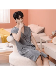 2pcs Bath Bubble + Dry Hair Cap Set, Suitable For Both Men And Women. It's A New Type Of Bathrobe And Towel Set, Featuring Instant Water Absorption, No Hair Shedding, And A Wearable Design For Bathing.