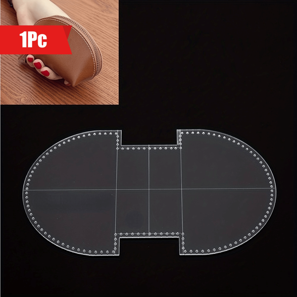 Acrylic Transparent Sewing Pattern Template For DIY Purse Leather Craft Wallet Bag - 1pc Stencil Tool