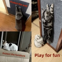 Cat Scratching Mat Self-Adhesive Trimmable Carpet Cat Scratching Post Carpet For Anti-Scratching Sofa Furniture Protection - Light Grey - View 8