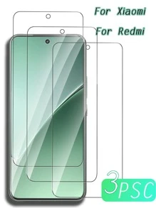 3pcs High Definition Tempered Glass Screen Protector, Compatible With Xiaomi 15, 15Pro, 14, 14Pro, 13, 13Pro, Redmi K80 Etc. Anti-Oil, Waterproof, Anti-Fingerprint, Anti-Scratch, Anti-Shock, Anti-Drop, No White Edges, No Bubbles, Easy To Install, HD Clarity; Suitable As Birthday/Easter/President's Day Gift. Birthday/Christmas/Family/Friend/Boyfriend/Girlfriend Gift, Applicable To Phone Screen Protectors, Phone Accessories.