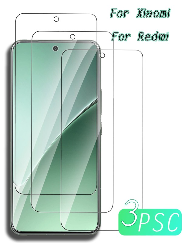 3pcs High Definition Tempered Glass Screen Protector, Compatible With Xiaomi 15, 15Pro, 14, 14Pro, 13, 13Pro, Redmi K80 Etc. Anti-Oil, Waterproof, Anti-Fingerprint, Anti-Scratch, Anti-Shock, Anti-Drop, No White Edges, No Bubbles, Easy To Install, HD Clarity; Suitable As Birthday/Easter/President's Day Gift. Birthday/Christmas/Family/Friend/Boyfriend/Girlfriend Gift, Applicable To Phone Screen Protectors, Phone Accessories.