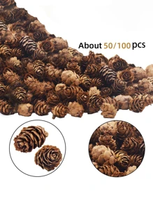 50 de decorațiuni de Crăciun din conuri de pin mici, decorațiuni de Crăciun din conuri de pin mici de 0,8-1,9 in (2-3 cm) pentru Ziua Recunoștinței, mini conuri de pin naturale, potrivite pentru masă, decor pentru casă, umplutură pentru vaze, decorațiuni DIY pentru artizanat din conuri de pin, decor pentru festivalul de toamnă