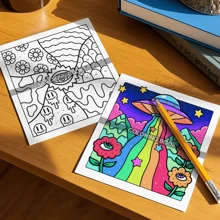 And Funky: Bold And Groovy Coloring Book For Adults Featuring Art, Wild Mushrooms, Aliens, Crazy Illusions, And Magical Worlds .,School Supplies,Back To School