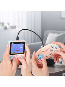 1 件复古手持游戏机，便携式口袋游戏机，高清彩色屏幕，USB 充电，可充电聚合物电池，怀旧娱乐，耳机插孔 - ABS 树脂机身，400mAh 锂电池 - 彩色 - 查看 4