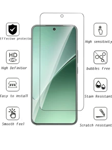 3pcs High Definition Tempered Glass Screen Protector, Compatible With Xiaomi 15, 15Pro, 14, 14Pro, 13, 13Pro, Redmi K80 Etc. Anti-Oil, Waterproof, Anti-Fingerprint, Anti-Scratch, Anti-Shock, Anti-Drop, No White Edges, No Bubbles, Easy To Install, HD Clarity; Suitable As Birthday/Easter/President's Day Gift. Birthday/Christmas/Family/Friend/Boyfriend/Girlfriend Gift, Applicable To Phone Screen Protectors, Phone Accessories.