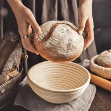 1 个 9.06/9.84/11.02/11.81 英寸白色法棍面包发酵篮面包面团发酵工具，烘焙用品家用柳条面包发酵篮（带布），模型配有布袋