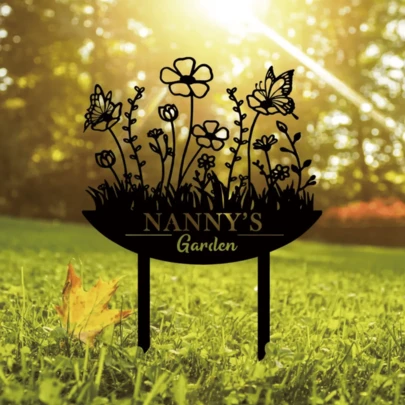 1 pieza Placa de metal personalizada para jardín, placa de apellido personalizada de metal, decoración de arte de metal para el patio, placa de dirección, letrero para exteriores, regalo para jardineros