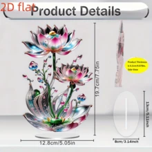 1pc Elegant 2D Acrylic Lotus Flower Display Stand, Multipurpose Festive Decoration For Home And Office, Vibrant Holiday Gift Item - Multicolor - View 4