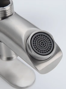 1pc Stainless Steel Mixer Tap Hot And Cold Water Faucet For Bathroom Dual Shower Head Bathtub Three-Way Combination In Black Or Brushed With Accessories