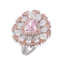 Dissoo 1 件 2025 新款 925 纯银高端浪漫心形方晶锆石戒指，优雅女士珠宝戒指，适合夏季、母亲节、毕业礼物、海滩派对、宴会、配偶礼物