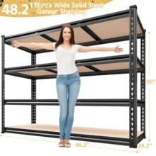 Industrial-Strength Garage Shelving Unit – Ultra-Durable Multi-Tier Storage System With Adjustable Design For Heavy-Duty Organization - 黑色 - 查看 3