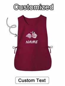 1 szt. Spersonalizowany nadruk, niestandardowy fartuch fryzjerski, spersonalizowany fartuch kuchenny, 2-kieszeniowy szybkoschnący fartuch domowy dla mężczyzn i kobiet, nowoczesny poliestrowy fartuch olejoodporny, szybkoschnący, jednolity kolor, do użytku w kuchni i domu