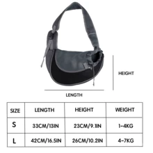 1 件装 宠物狗背带 透气网眼旅行背带袋 适用于狗和猫 - 黑色 - 查看 8