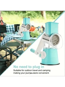Outdoor Multi-Function Cheese Grater, Vegetable Slicer And Fruit Slicer - Manual Bean And Vegetable Grater, Desktop Drum Grater - Convenient For Outdoor Camping And Picnic Use