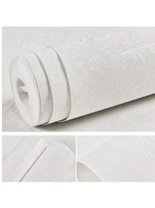 1 Rotolo di Carta da parati in seta bianca, autoadesiva, rimovibile, in PVC, ideale per decorazione di cucina, camera da letto, soggiorno, piano di lavoro, mobili, rinnovo della casa