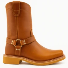 Men High-Top Leather Riding Boots