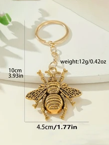 1 Pc Unisex Simulation Metal Bee, Insect Keychain, Street Simple Fashion Creative Style, Summer Simple Decorative Accessories, Men's Accessories, Men's Keychains, Funny Keychains, Car Keychains, Men's Gifts, Suitable For Daily Wear, Mobile Phone, Wallet, Backpack, Car Pendant Accessories, Party Gift Pendant Keychain, Ideal Holiday Gift For Friends Or Yourself School