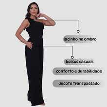 Women's Long Jumpsuit, Pantaloons With Elastic Back And Padded For All Occasions - 黑色 - 查看 8