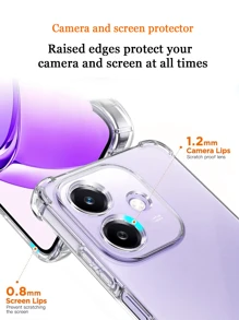 Transparent Four-Corner Anti-Fall Protective Case, Applicable For OPPO/OnePlus Series Smartphones, Transparent Four-Corner Anti-Fall Phone Case, Phone Case, Phone Protective Cover, Phone Shell, Phone Cover, Anti-Drop Phone Case, Transparent Phone Case, Minimalist Phone Case, Solid Color Phone Case, Transparent Phone Case, TPU Anti-Fall Phone Case (Military-Grade Anti-Drop)