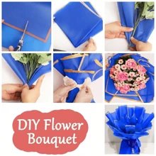 20/40/60 folhas, papel de embrulho para buquê de flores, folhas de papel de embrulho para buquê de flores com borda dourada, papel de embrulho estilo coreano para artesanato faça você mesmo, decoração de embalagens de presente, suprimentos florais, 23 x 23 polegadas, papel de embrulho, papel de seda, suprimentos para buquê de flores (safira)
