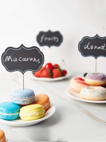 50pcs/Set Mini Blank Chalkboard Cheese Picks, Paperboard Cupcake Toppers, Food Buffet Label, Message Slate, Business Card Holder, Memo Label, Brand Number Table Price For Home, Restaurant, Party Signs, Dessert, Cake Toothpick, Wedding Party (Random Style)