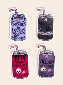 Dark Romance Soda Pop Can Sticker, Water Resistant Vinyl Sticker,|Halloween Decor Stickers| Spicy Book Club, Smutty Book Sticker, Kindle Sticker, Sticker For Kindle