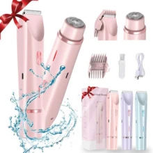 2-In-1 Electric Shaver, USB Rechargeable Hair Remover, Quick Removal Of All Body Hair, Waterproof Design, Wet & Dry Use, Painless, Suitable For Home & Travel, Can Be Used As Holiday Gift, 400mAh Battery