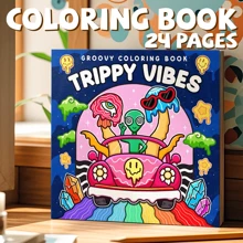 And Funky: Bold And Groovy Coloring Book For Adults Featuring Art, Wild Mushrooms, Aliens, Crazy Illusions, And Magical Worlds .,School Supplies,Back To School