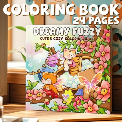En söt och hjärtevärmande målarbok för vuxna och tonåringar, med bedårande djurvänner och fantastiska scener som hjälper till att lindra stress, skolmaterial, skolstartssäsongen