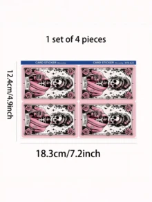 1 件女性骷髅信用卡装饰贴纸，万圣节粉红玫瑰骷髅创意个性化超薄酷炫 PVC 防指纹信用卡保护皮套，品质卓越，耐刮擦，适合女性男士，小型芯片卡，银行卡，信用卡，交通卡，校园卡 DIY 装饰，万圣节礼物，学校用品，返校 - 彩色 - 查看 6