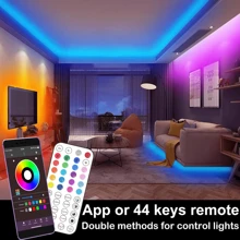 NBBUFF Strisce luminose a LED RGB, da 1 a 30 metri, cambiano colore in sincronia con la musica, con telecomando a 44 tasti e controllo tramite app, con impostazione timer, luminosità regolabile, per camera da letto, soggiorno, sale giochi, cucina, illuminazione del soffitto, decorazioni per feste, regali per le vacanze