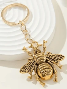 1 Pc Unisex Simulation Metal Bee, Insect Keychain, Street Simple Fashion Creative Style, Summer Simple Decorative Accessories, Men's Accessories, Men's Keychains, Funny Keychains, Car Keychains, Men's Gifts, Suitable For Daily Wear, Mobile Phone, Wallet, Backpack, Car Pendant Accessories, Party Gift Pendant Keychain, Ideal Holiday Gift For Friends Or Yourself School