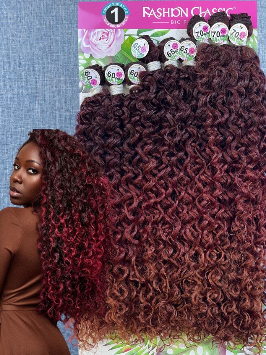Carnival 70cm Fashion Classic Curly Hair Bio Vegetal - 酒紅色 - 查看 1