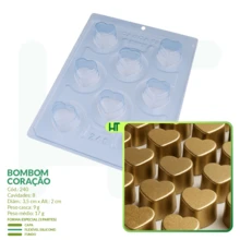 Heart Shaped Candy Mold - Code: 240 BWB - Special 3-Part Mold - FINE SWEETS - 藍色 - 查看 1