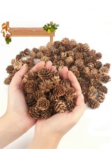 50 de decorațiuni de Crăciun din conuri de pin mici, decorațiuni de Crăciun din conuri de pin mici de 0,8-1,9 in (2-3 cm) pentru Ziua Recunoștinței, mini conuri de pin naturale, potrivite pentru masă, decor pentru casă, umplutură pentru vaze, decorațiuni DIY pentru artizanat din conuri de pin, decor pentru festivalul de toamnă