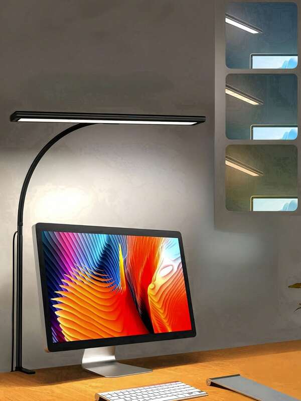 Yogle 1 Stück LED Schreibtischlampe für Zuhause/Büro, hohe Schreibtischleuchte mit Standfuß, flexibler Schwanenhals, einstellbare Höhe, 5-stufig dimmbare Helligkeit & Farbtemperatur, Architektenlampe zum Arbeiten, Lesen, Basteln, Studieren, Schwarz