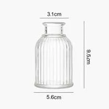 Mini Glass Vase Lines 9.5cm Transparent Modern Decoration Living Room Flowers - Trong sáng - Xem 6