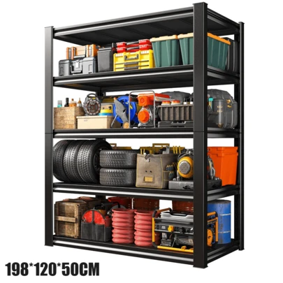 5 Tier Heavy Duty Shelving Unit Metal Shed Storage Shelves, Garage Shelves Storage Shelf Holywarm Heavy Duty Shed Storage Racking Shelf Metal Boltless For Warehouse Workshop Office, Black