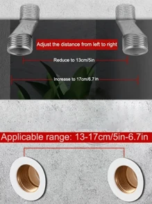 1pc Stainless Steel Mixer Tap Hot And Cold Water Faucet For Bathroom Dual Shower Head Bathtub Three-Way Combination In Black Or Brushed With Accessories