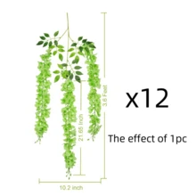 Nejlue Artificial Flowers/Plants1111 Home & Living 12Pcs Wisteria Hanging Flowers Artificial Wisteria Flowers Artificial Fake Wisteria Vine Rattan Hanging Garland Silk Flowers String For Home Decor,Indoor Outdoor Decor, Room Decor,Garden Decor,Bedroom Decor,Wedding Decor(6 Colors) - Apricot - View 16