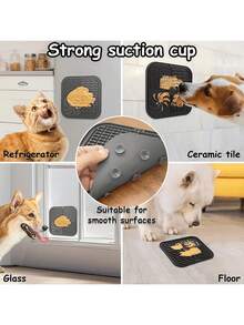 PETSIN 1/2pcs Square Dog Lick Mat, Silicone Slow Feeder Dog Bowl Mat With Suction Cup, Dog Training Pad - Multicolor - View 7